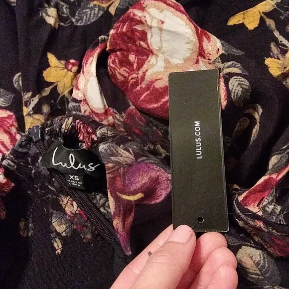 Lulus Strapless Navy Floral Mini Dress Size XS - Picture 6 of 14